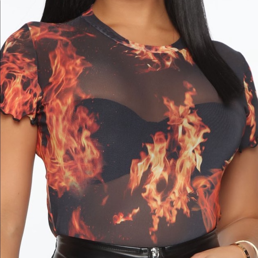 Mesh burning fire top (nwot)